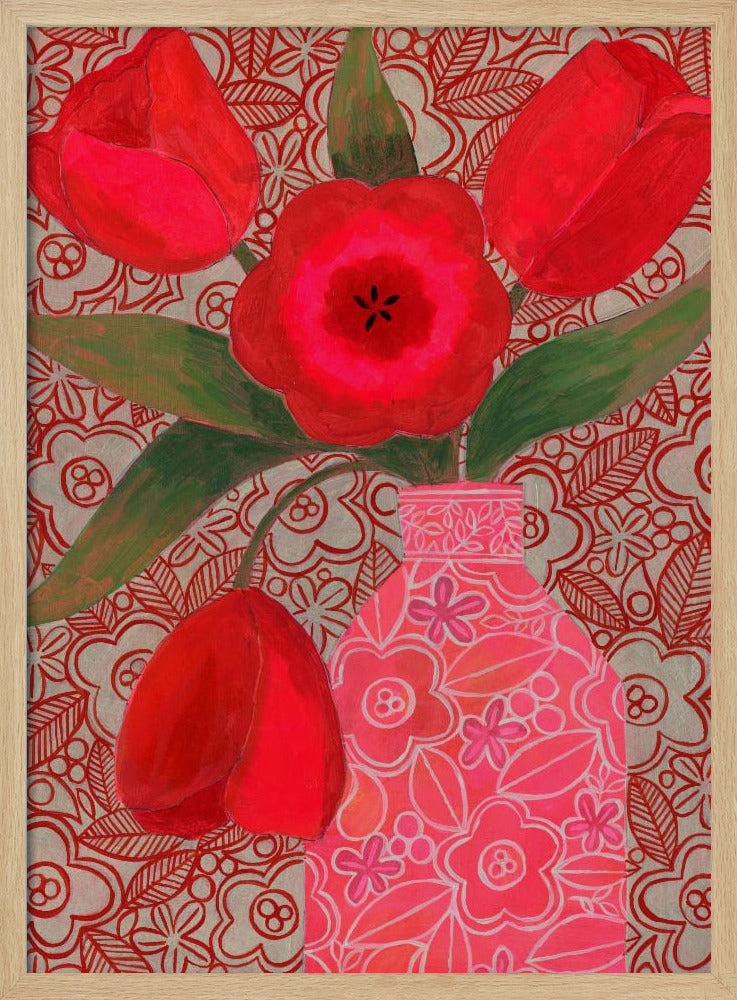 Red Tulips - Stretched Canvas, Poster or Fine Art Print I Heart Wall Art