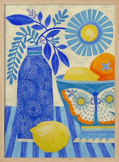 Butterfly Fruit Bowl - Stretched Canvas, Poster or Fine Art Print I Heart Wall Art