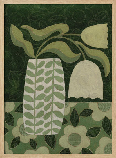 Green Tulip Still Life - Stretched Canvas, Poster or Fine Art Print I Heart Wall Art