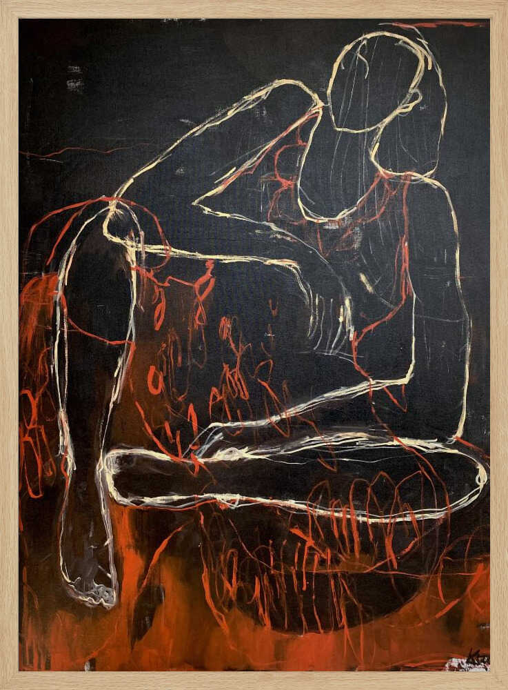 “Woman In Red” - Stretched Canvas, Poster or Fine Art Print