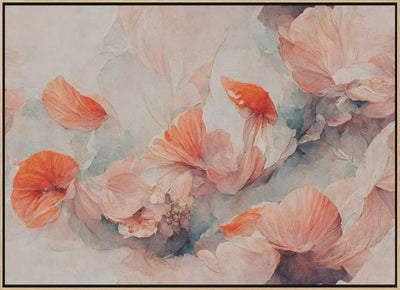 Wild Coral Flowers - Stretched Canvas, Poster or Fine Art Print I Heart Wall Art