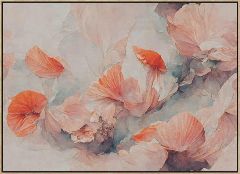 Wild Coral Flowers - Stretched Canvas, Poster or Fine Art Print I Heart Wall Art