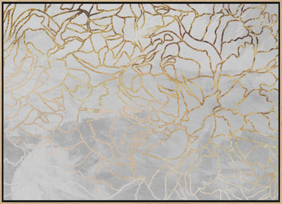 Abstract gold line art wall mural - Stretched Canvas, Poster or Fine Art Print I Heart Wall Art