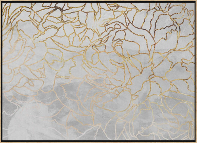 Abstract gold line art wall mural - Stretched Canvas, Poster or Fine Art Print I Heart Wall Art