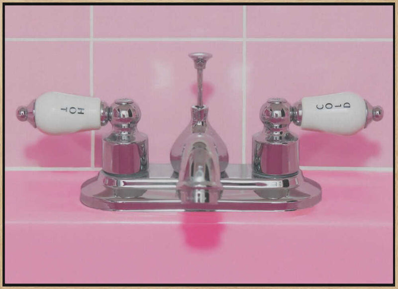Retro Pink Sink Faucet - Stretched Canvas, Poster or Fine Art Print I Heart Wall Art
