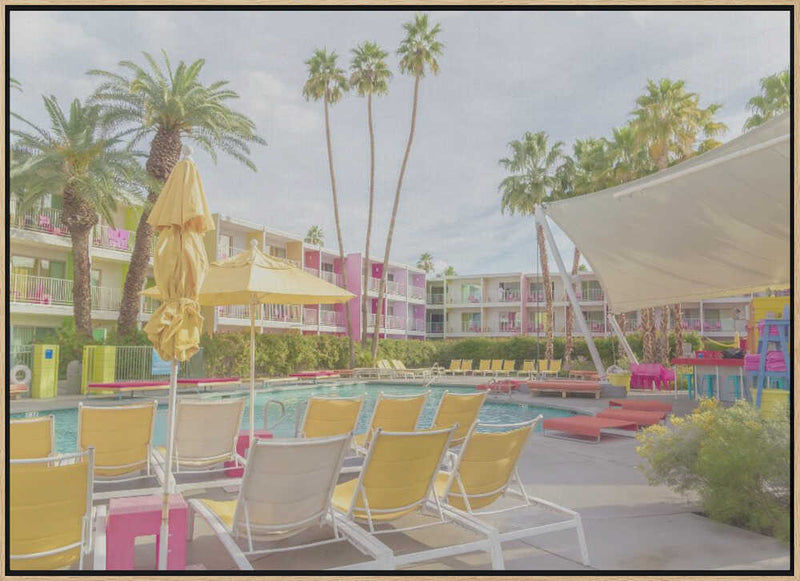 Poolside at the Saguaro Hotel - Palm Springs - Stretched Canvas, Poster or Fine Art Print I Heart Wall Art