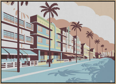 Miami Oceandrive - Stretched Canvas, Poster or Fine Art Print I Heart Wall Art