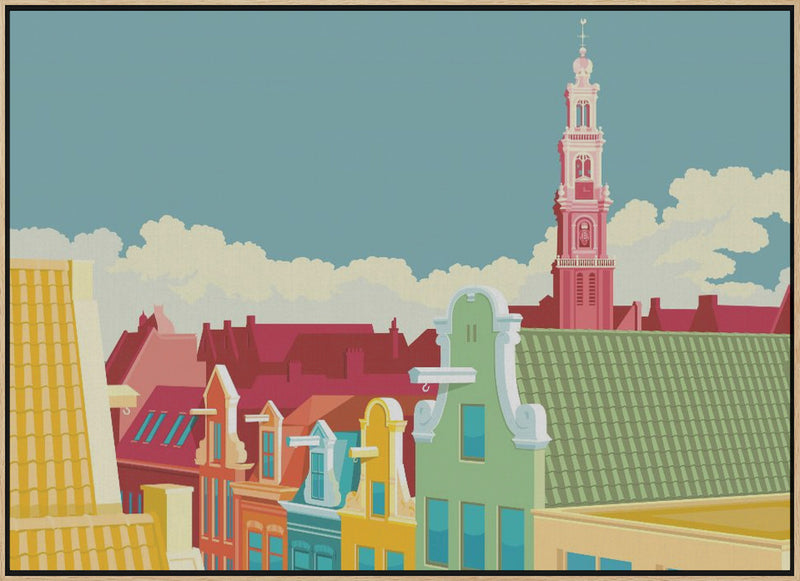 Amsterdam Jordaan Westerkerk - Stretched Canvas, Poster or Fine Art Print I Heart Wall Art