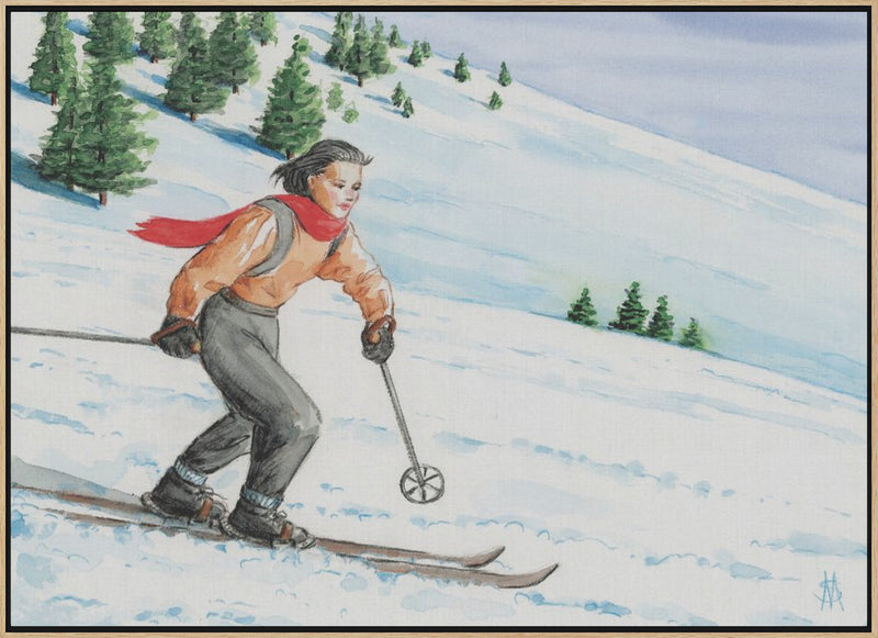 Downhill Skier - Stretched Canvas, Poster or Fine Art Print I Heart Wall Art