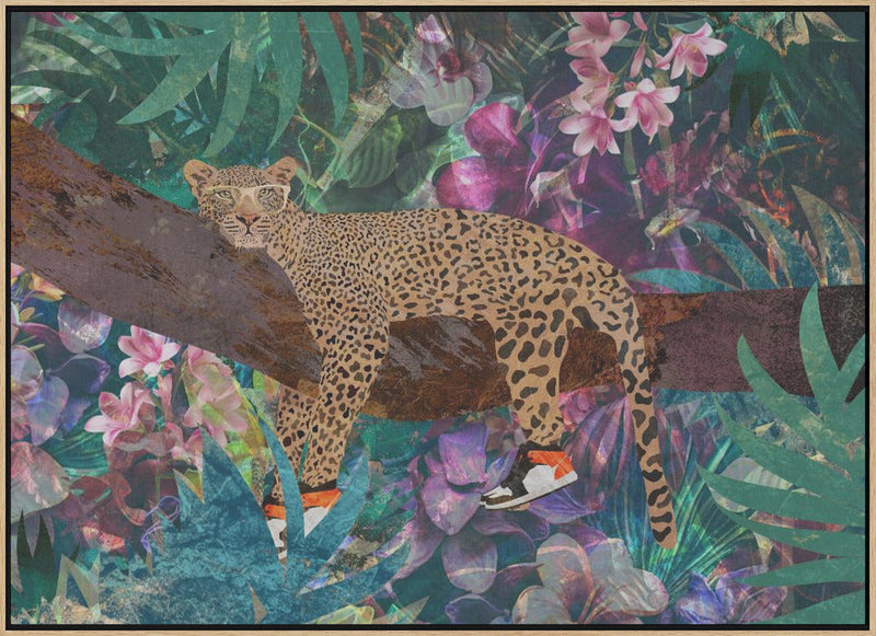 Lazy Leopard - Stretched Canvas, Poster or Fine Art Print I Heart Wall Art