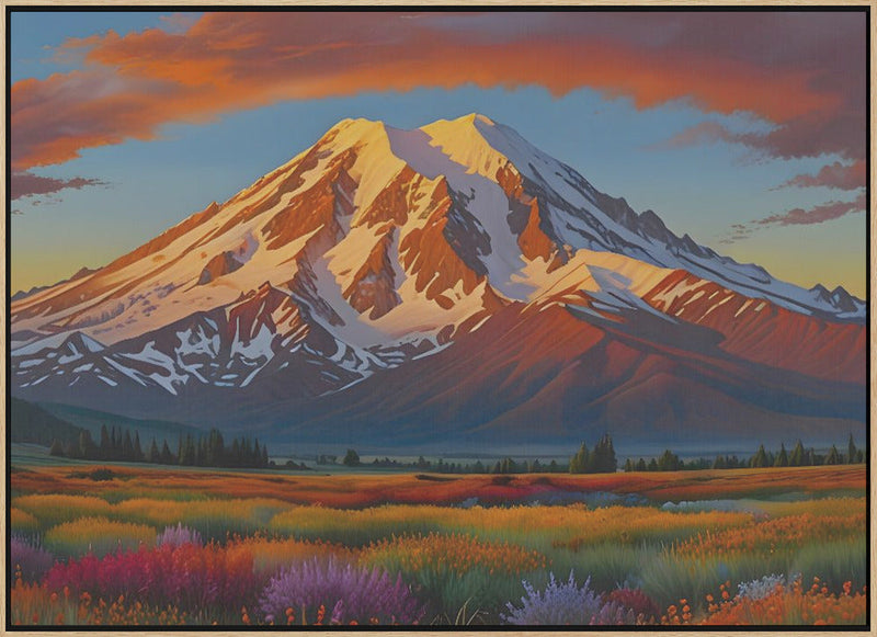 Crimson Clouds Over the Valley - Stretched Canvas, Poster or Fine Art Print I Heart Wall Art