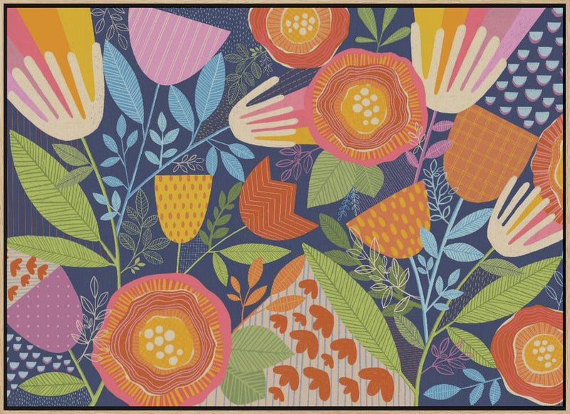 A Rainbow Garden - Stretched Canvas, Poster or Fine Art Print I Heart Wall Art