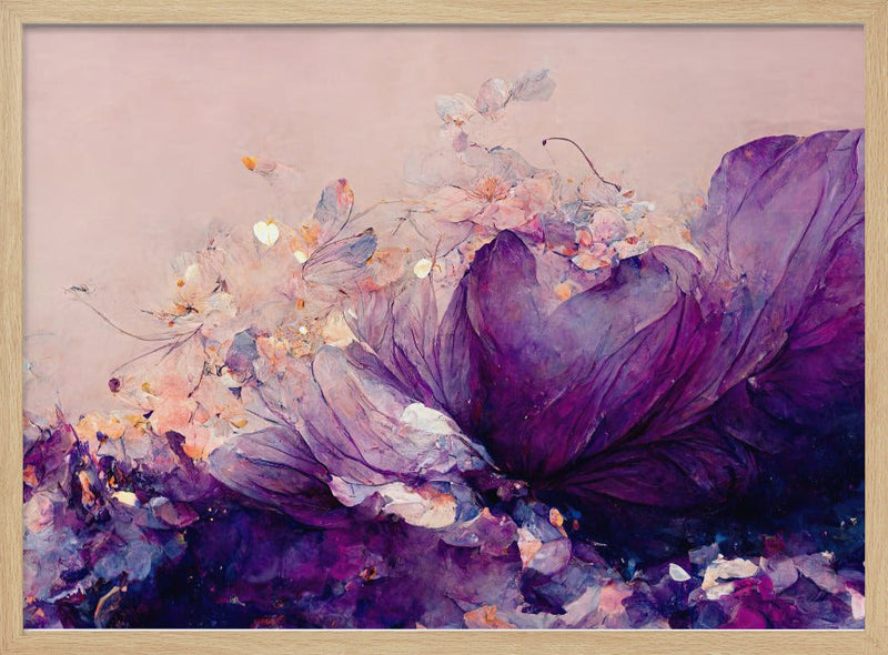 Purple Wild Flowers - Stretched Canvas, Poster or Fine Art Print I Heart Wall Art