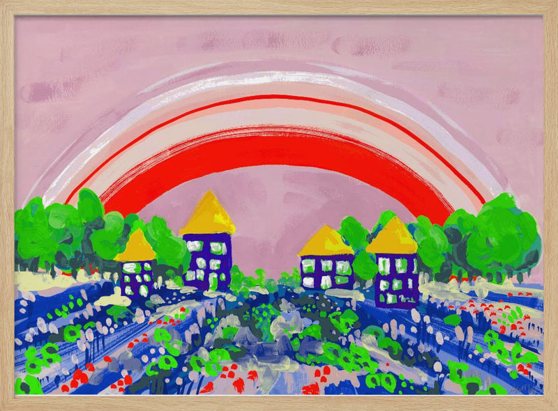 Red Rainbow - Stretched Canvas, Poster or Fine Art Print I Heart Wall Art