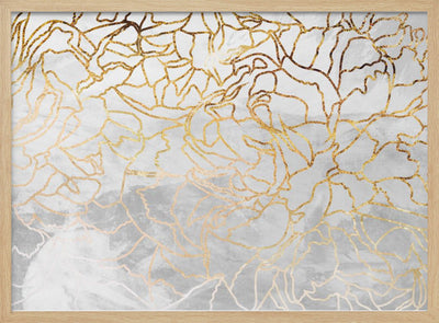 Abstract gold line art wall mural - Stretched Canvas, Poster or Fine Art Print I Heart Wall Art