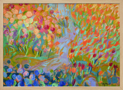 Vibrant Garden Path - Stretched Canvas, Poster or Fine Art Print I Heart Wall Art