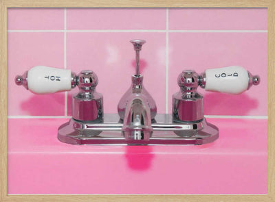 Retro Pink Sink Faucet - Stretched Canvas, Poster or Fine Art Print I Heart Wall Art