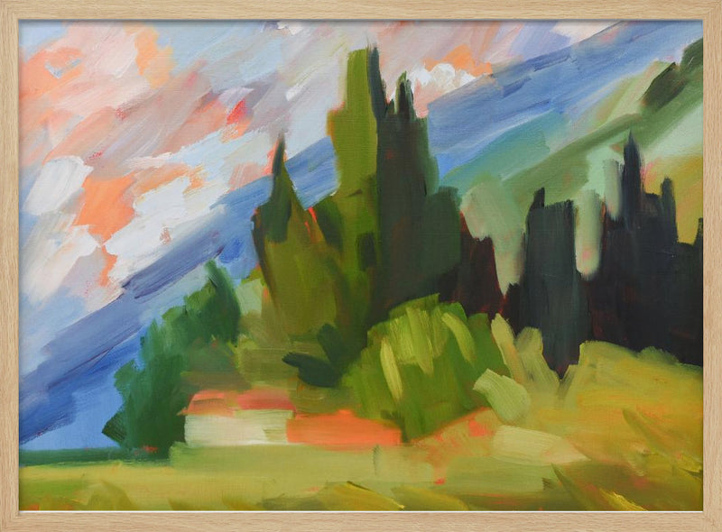 Tuscan Mountainside - Stretched Canvas, Poster or Fine Art Print I Heart Wall Art