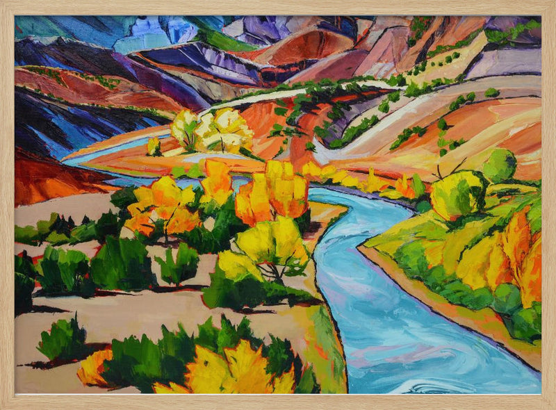 Meandering River - Stretched Canvas, Poster or Fine Art Print I Heart Wall Art