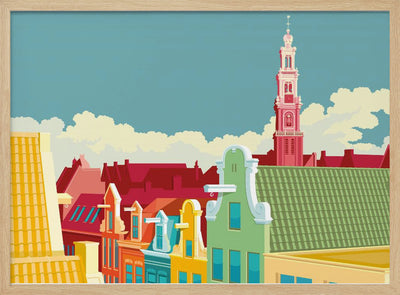 Amsterdam Jordaan Westerkerk - Stretched Canvas, Poster or Fine Art Print I Heart Wall Art