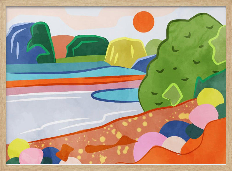 Pastel Sunset Over the Valley - Stretched Canvas, Poster or Fine Art Print I Heart Wall Art