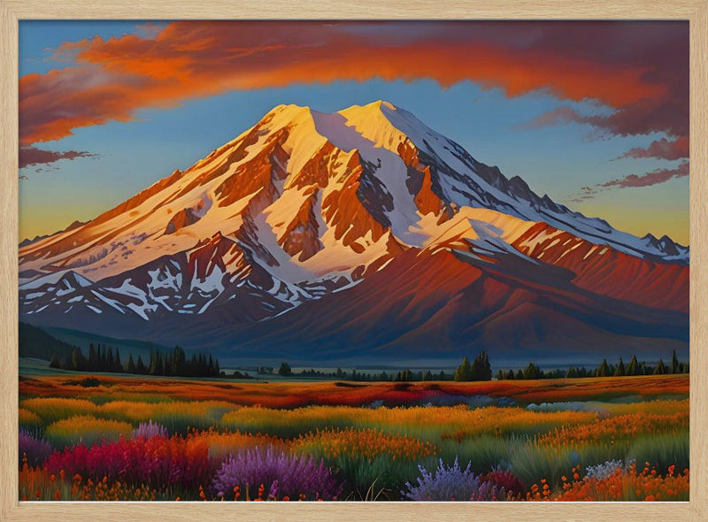 Crimson Clouds Over the Valley - Stretched Canvas, Poster or Fine Art Print I Heart Wall Art