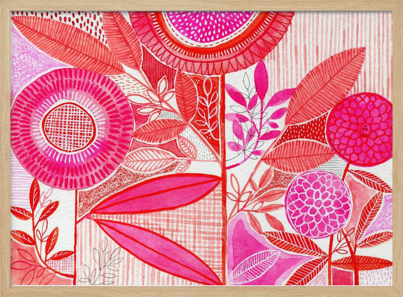 Layered Botanical Watercolour - Stretched Canvas, Poster or Fine Art Print I Heart Wall Art