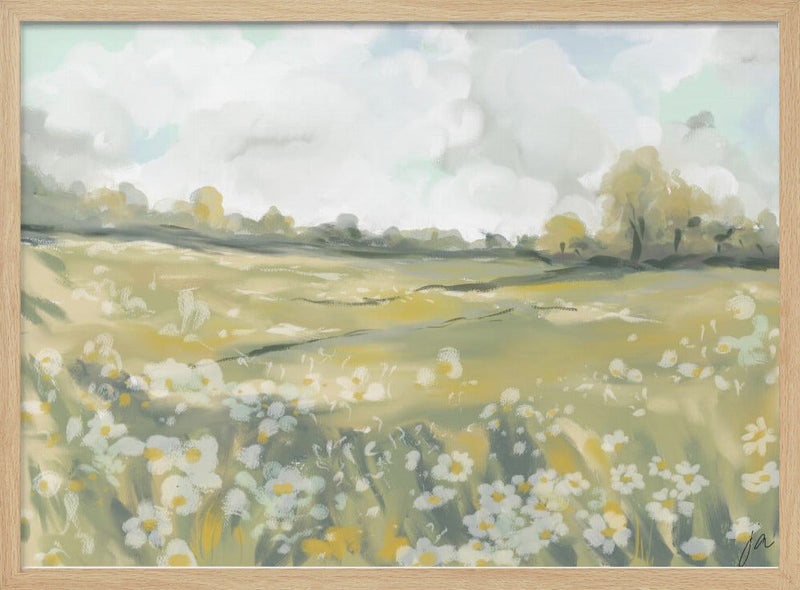 Dreamy Meadow Bliss - Stretched Canvas, Poster or Fine Art Print I Heart Wall Art