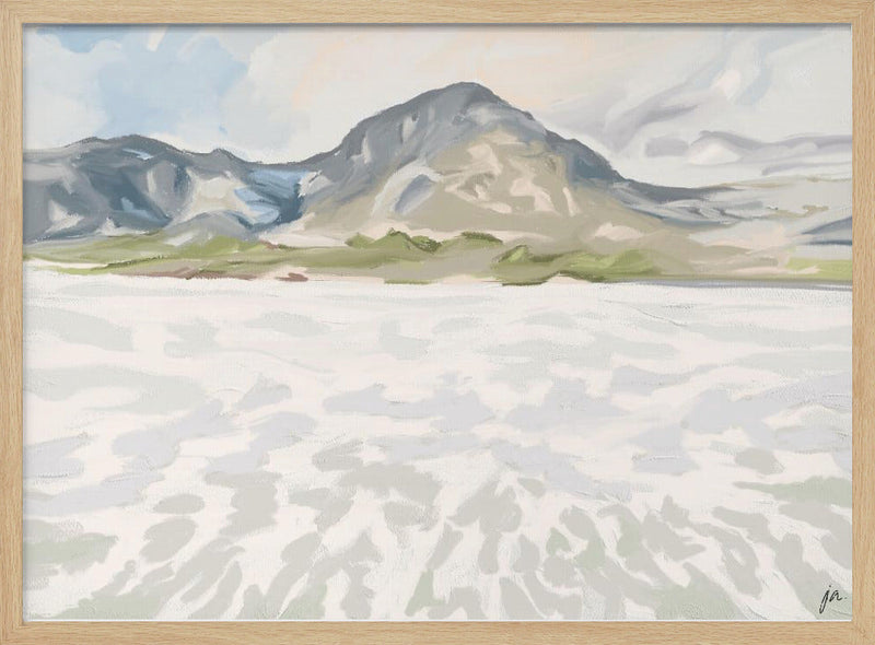 Snowy Mountain View - Stretched Canvas, Poster or Fine Art Print I Heart Wall Art