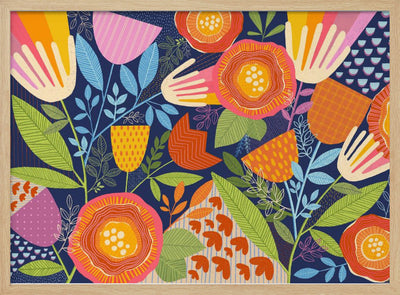 A Rainbow Garden - Stretched Canvas, Poster or Fine Art Print I Heart Wall Art