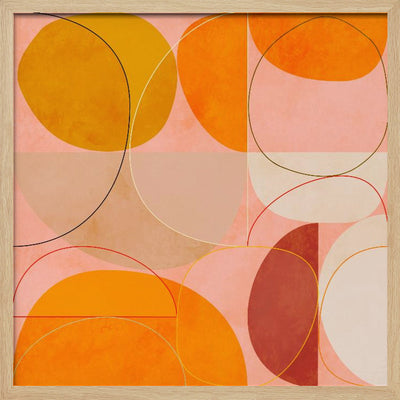 Mid Century Curry Yellow Blush Spring - Square Stretched Canvas, Poster or Fine Art Print I Heart Wall Art