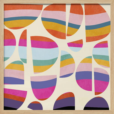 Pattern3 Mid Bunt 5 Kopie - Square Stretched Canvas, Poster or Fine Art Print I Heart Wall Art