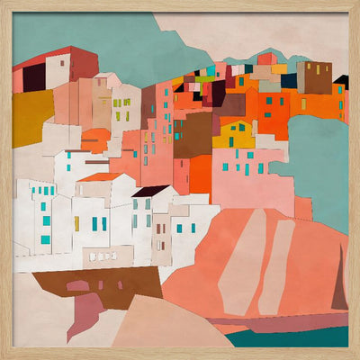 Vernazza 2 Kopie - Square Stretched Canvas, Poster or Fine Art Print I Heart Wall Art