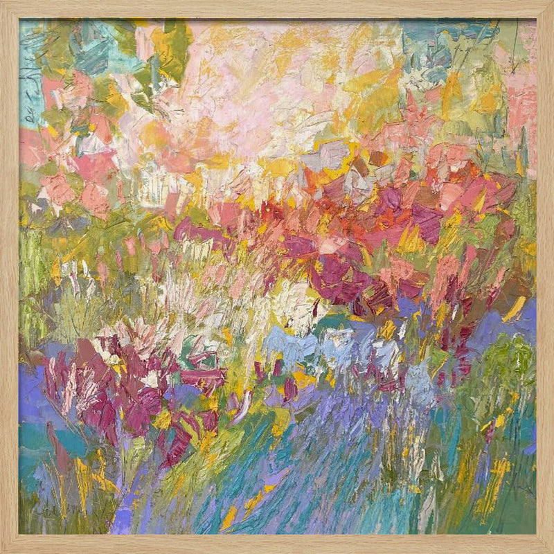 Radiant Floral Harmony - Square Stretched Canvas, Poster or Fine Art Print I Heart Wall Art