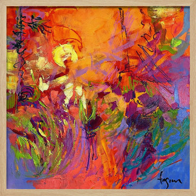 Vivid Sunburst - Square Stretched Canvas, Poster or Fine Art Print I Heart Wall Art