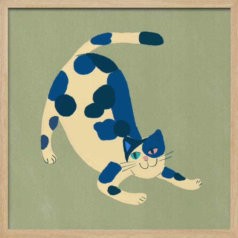 Pouncing cat - Square Stretched Canvas, Poster or Fine Art Print I Heart Wall Art