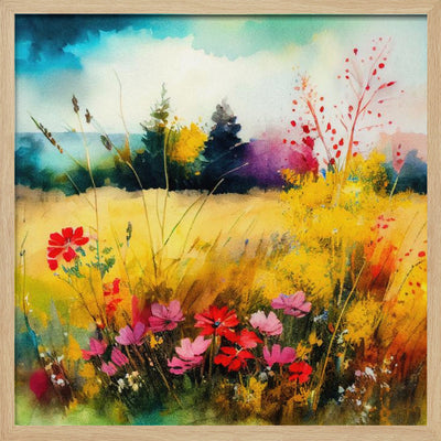 Idyllic Meadow (2) - Square Stretched Canvas, Poster or Fine Art Print I Heart Wall Art