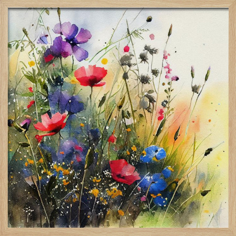 Idyllic Meadow (6) - Square Stretched Canvas, Poster or Fine Art Print I Heart Wall Art