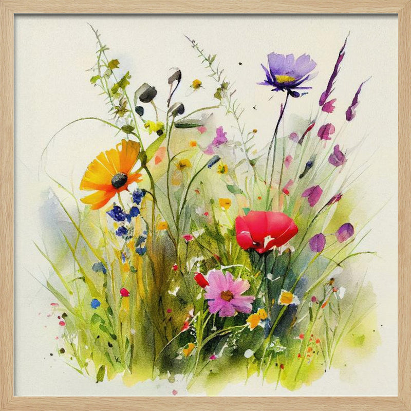 Meadow Nature Art (10) - Square Stretched Canvas, Poster or Fine Art Print I Heart Wall Art