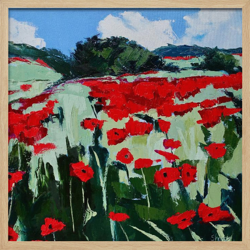 Poppies - Square Stretched Canvas, Poster or Fine Art Print I Heart Wall Art