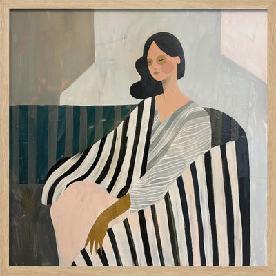 Woman In Recline - Square Stretched Canvas, Poster or Fine Art Print I Heart Wall Art