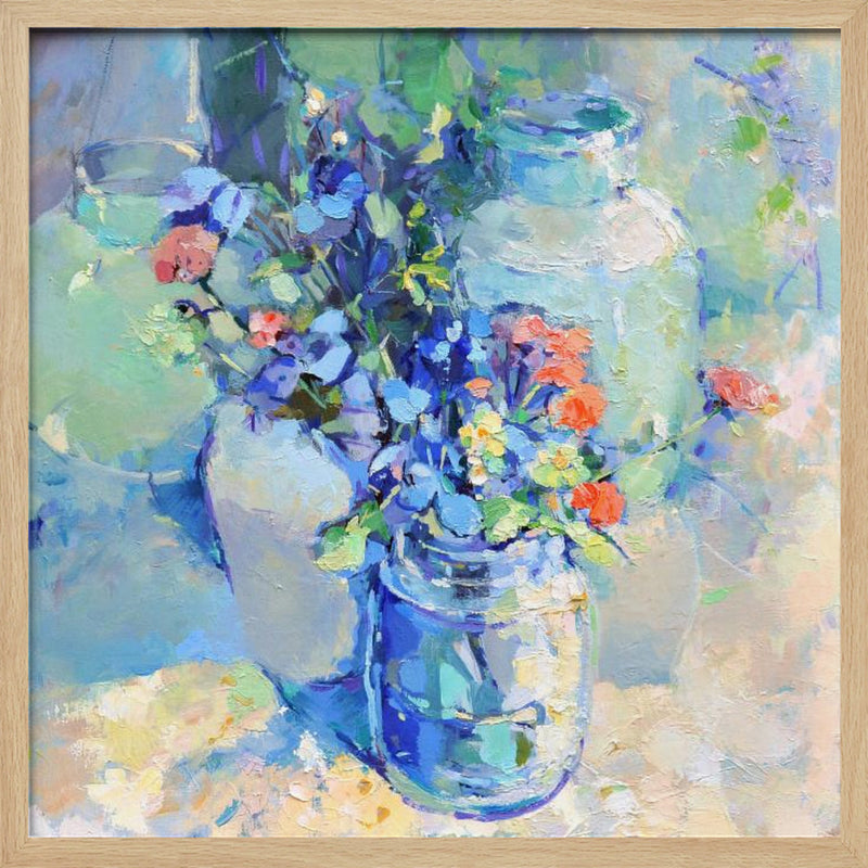 Wild Flowers - Square Stretched Canvas, Poster or Fine Art Print I Heart Wall Art