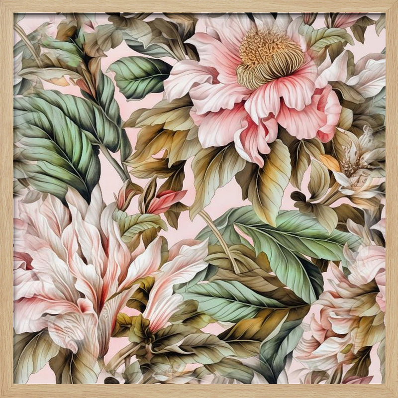 Watercolor Botany Floral Art 17 - Square Stretched Canvas, Poster or Fine Art Print I Heart Wall Art