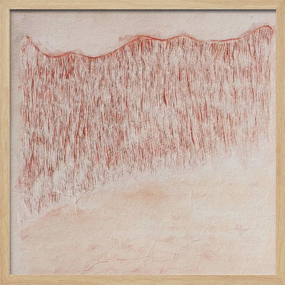 Crimson Wavescape - Square Stretched Canvas, Poster or Fine Art Print I Heart Wall Art