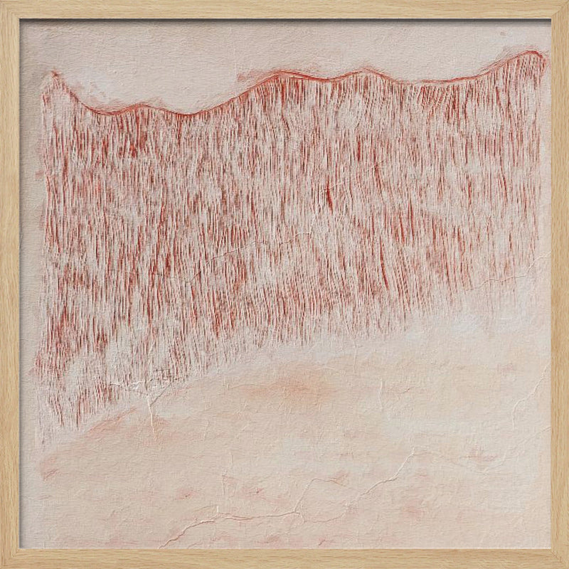 Crimson Wavescape - Square Stretched Canvas, Poster or Fine Art Print I Heart Wall Art