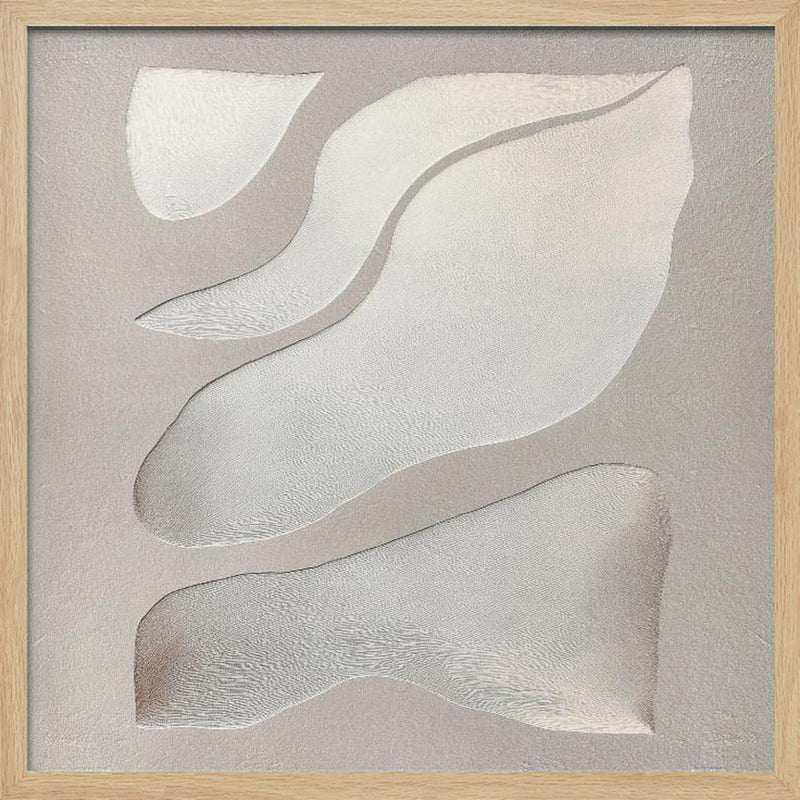Flowing Shapes in Soft Neutral Tones - Square Stretched Canvas, Poster or Fine Art Print I Heart Wall Art