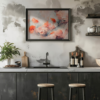 Wild Coral Flowers - Stretched Canvas, Poster or Fine Art Print I Heart Wall Art