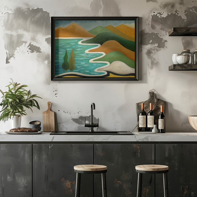 Winding Coast - Stretched Canvas, Poster or Fine Art Print I Heart Wall Art