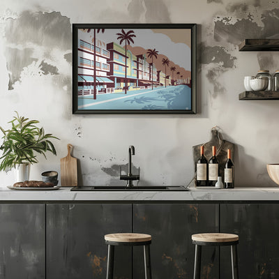 Miami Oceandrive - Stretched Canvas, Poster or Fine Art Print I Heart Wall Art
