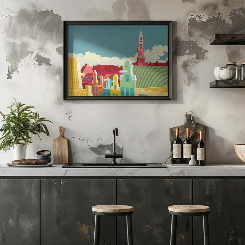 Amsterdam Jordaan Westerkerk - Stretched Canvas, Poster or Fine Art Print I Heart Wall Art